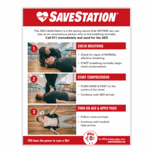 SaveStation Outdoor CPR/AED Instructional Wall Sign 55403